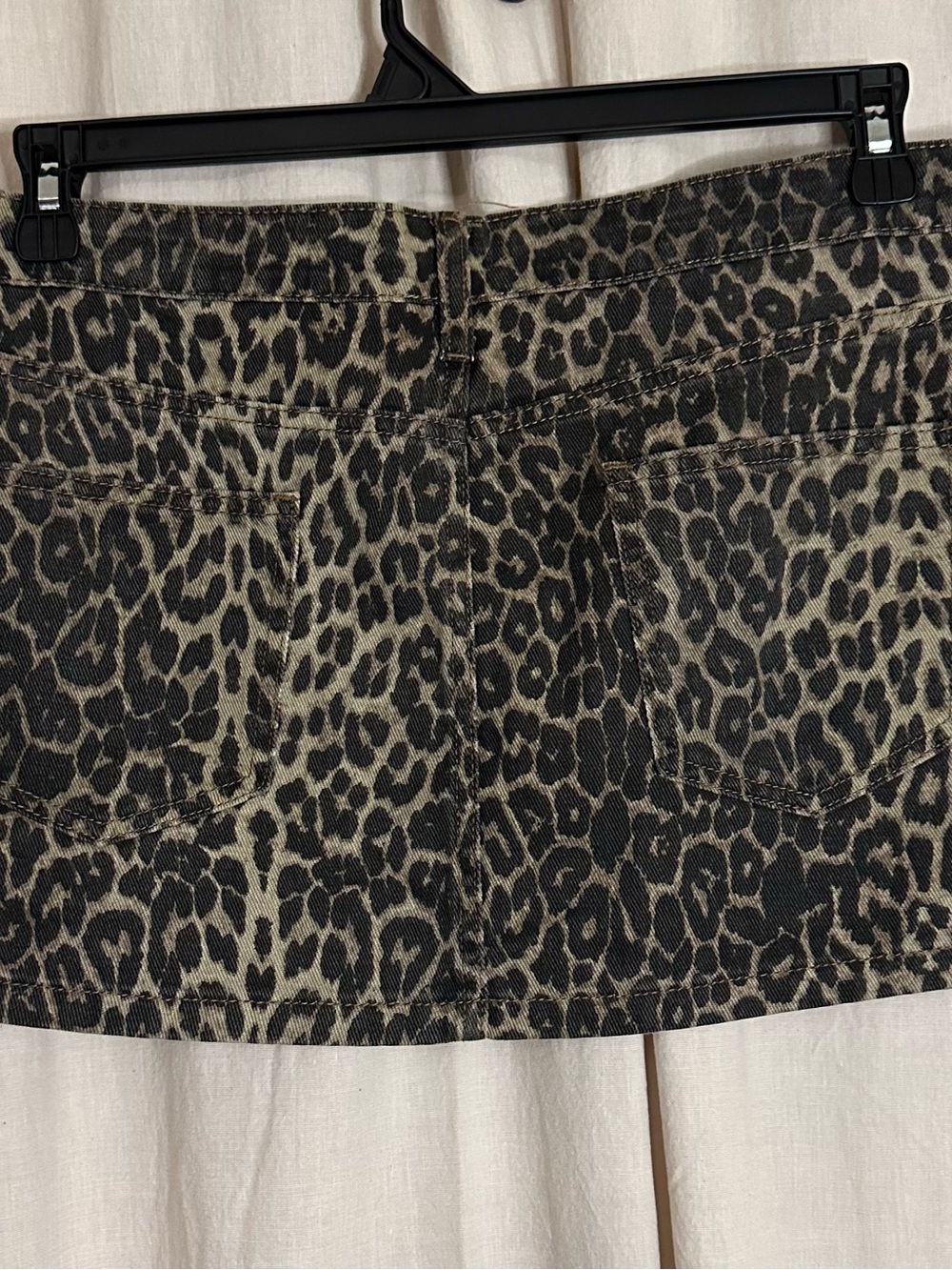 Leopard Print Mini Skirt - Black and Tan